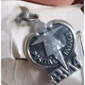 NEW Positive image pendant ABWA  1979 silver RARE American Business Women Assoc.